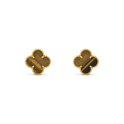 ¡®Aura Jewels¡¯CLOVER MEDIUM 1 MOTIFS TIGER EYE EARRINGS