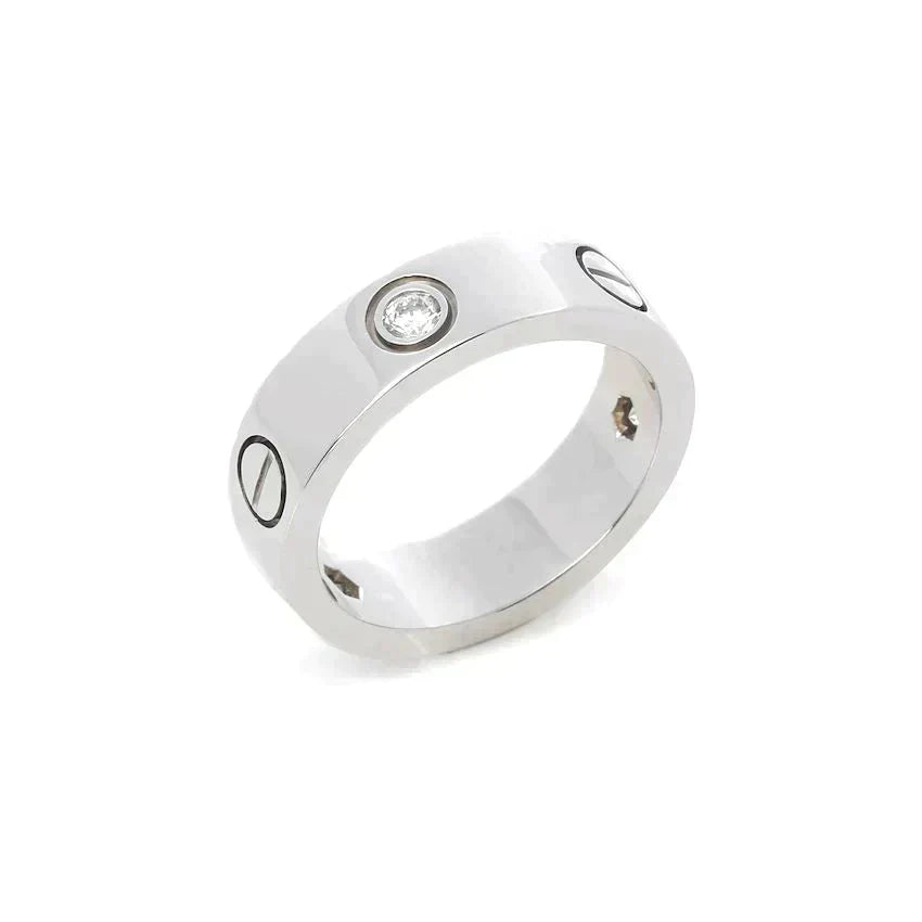 ¡®Aura Jewels¡¯LOVE RING 5.5MM 3 DIAMONDS SILVER
