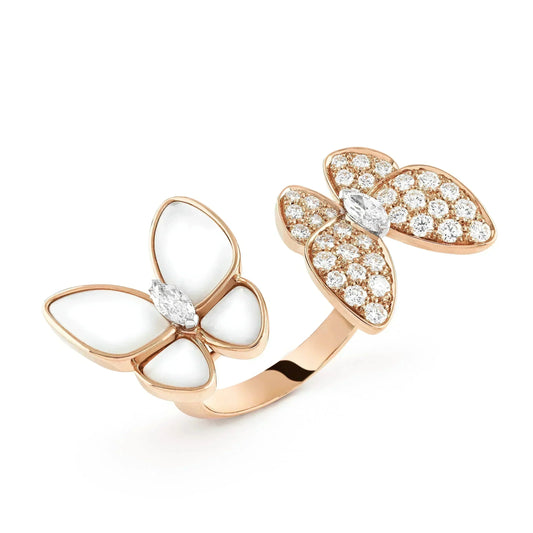 ¡®Aura Jewels¡¯TWIN BUTTERFLY DIAMOND MOP RING