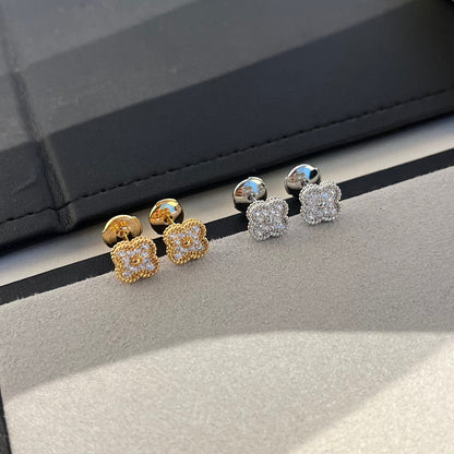¡®Aura Jewels¡¯CLOVER MINI DIAMOND STUD EARRINGS